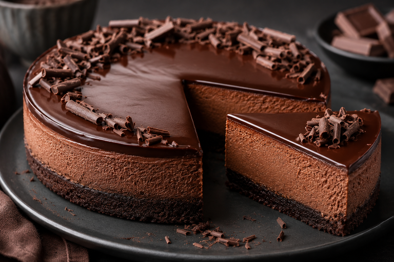 Irresistible Chocolate Cheesecake with Silky Ganache