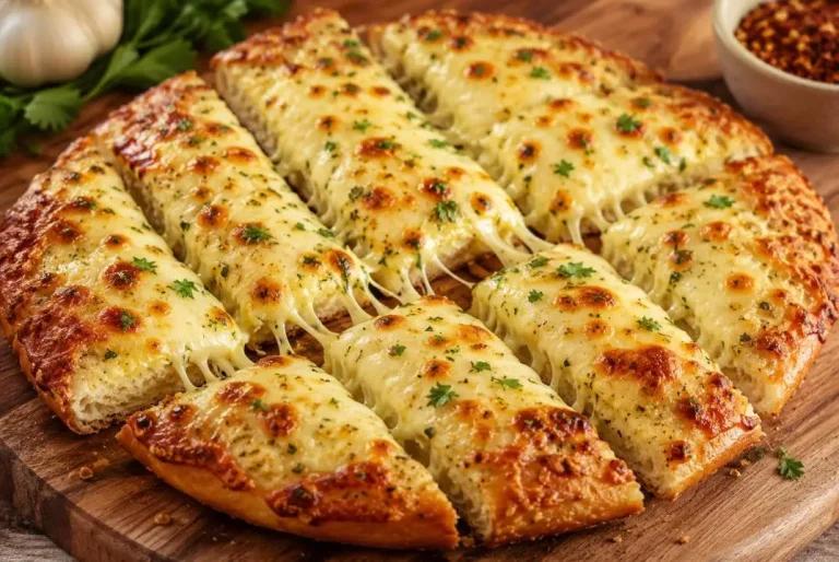 Cheesy Garlic Bread Pizza Recipe – Crispy, Easy & Loaded with Melted Cheese