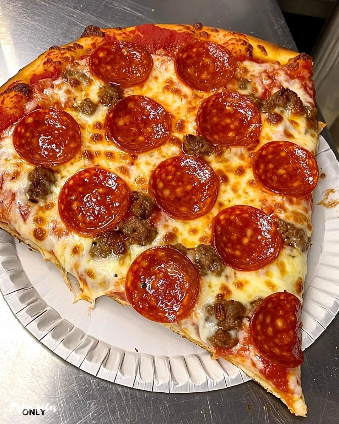Easy Pepperoni & Sausage Pizza Recipe Slice