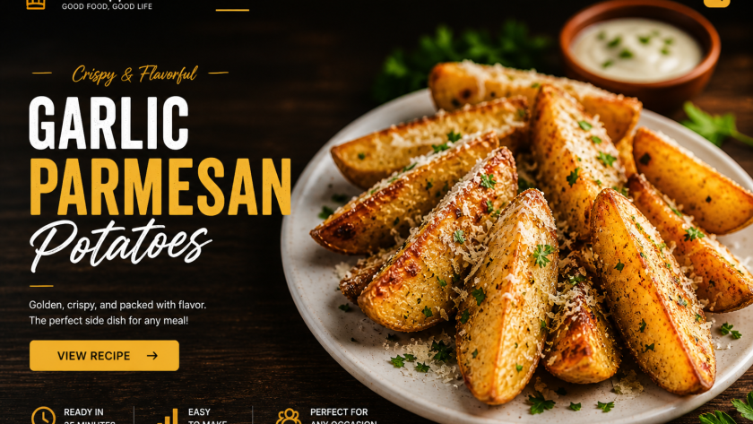 Make crispy garlic parmesan potato wedges in the oven! Easy, cheesy, and full of flavor—perfect as a side dish or snack.