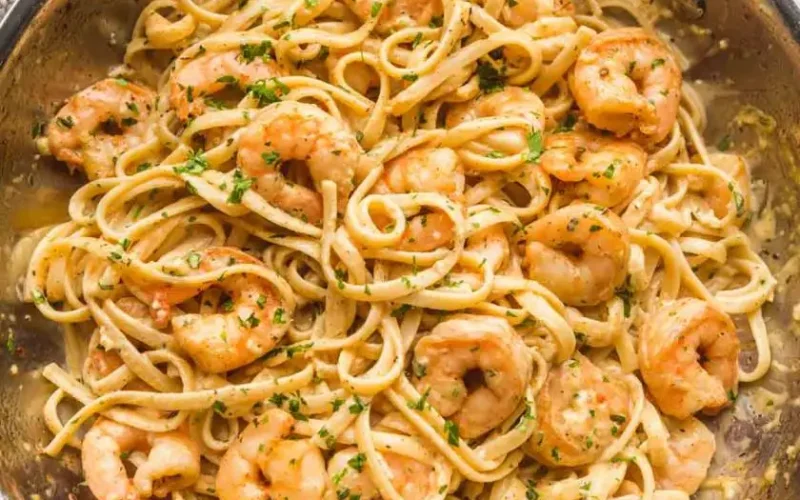 Garlic shrimp pasta