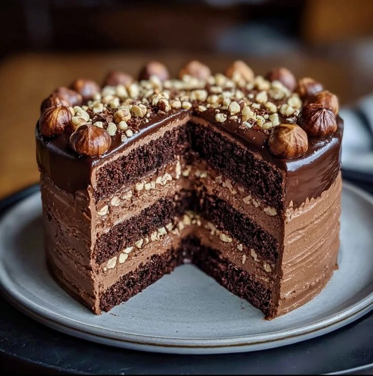 Decadent Chocolate Hazelnut Layer Cake