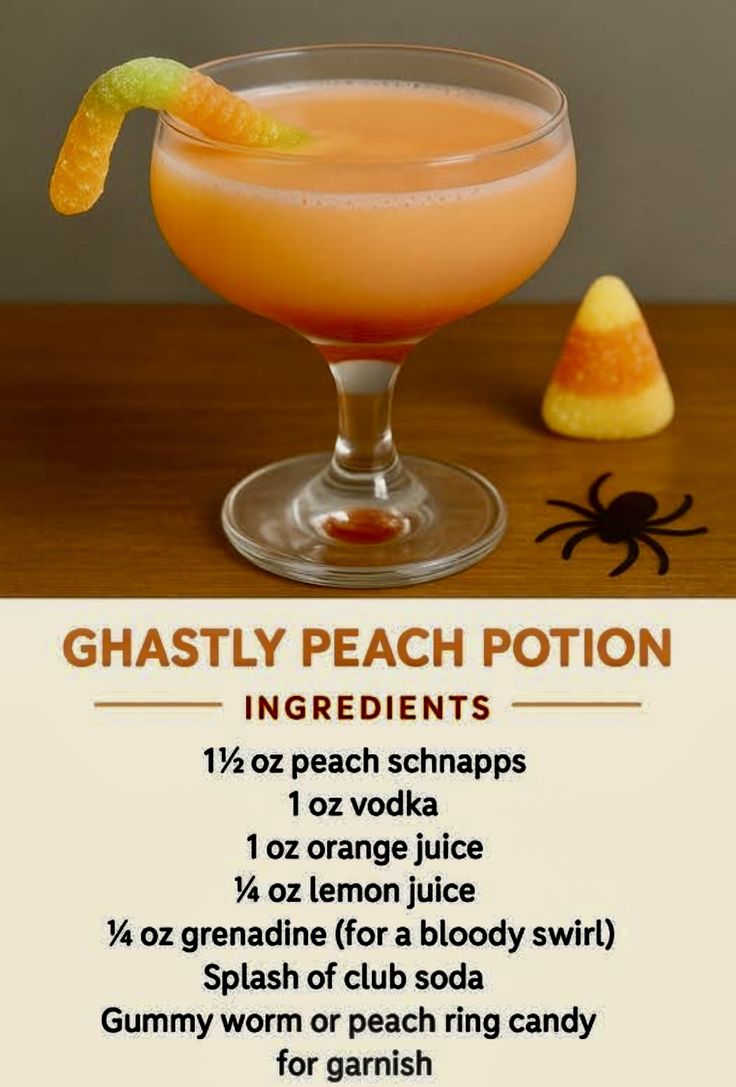 🍑🧪 Ghastly Peach Potion Cocktail 🍹✨