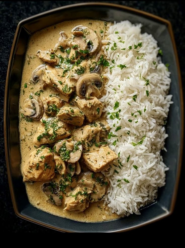 Creamy Chicken & Mushroom with Rice