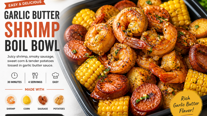 Garlic Butter Shrimp Boil Bowl 🦐🌽 Easy One-Pan Dinner Recipe
