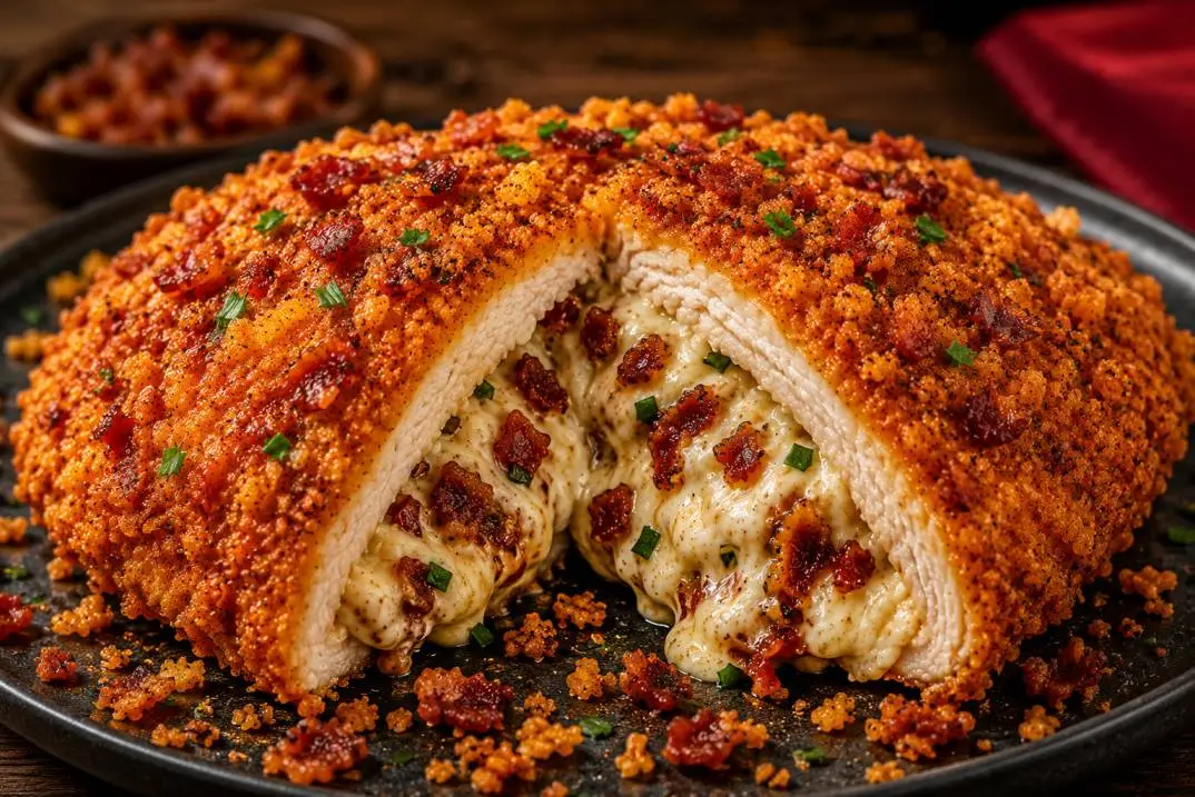 🔥🍗 Cream Cheese & Bacon Stuffed Doritos Chicken