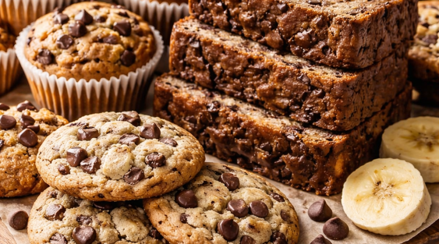 Banana And Chocolate Chip Baked Goods