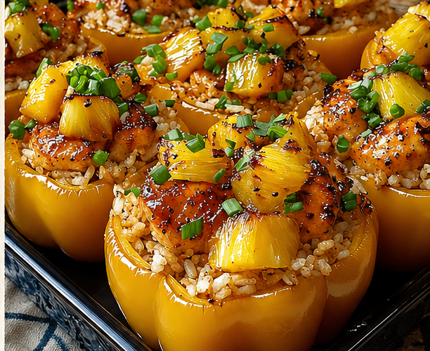 🍍 Teriyaki Pineapple Chicken Stuffed Peppers