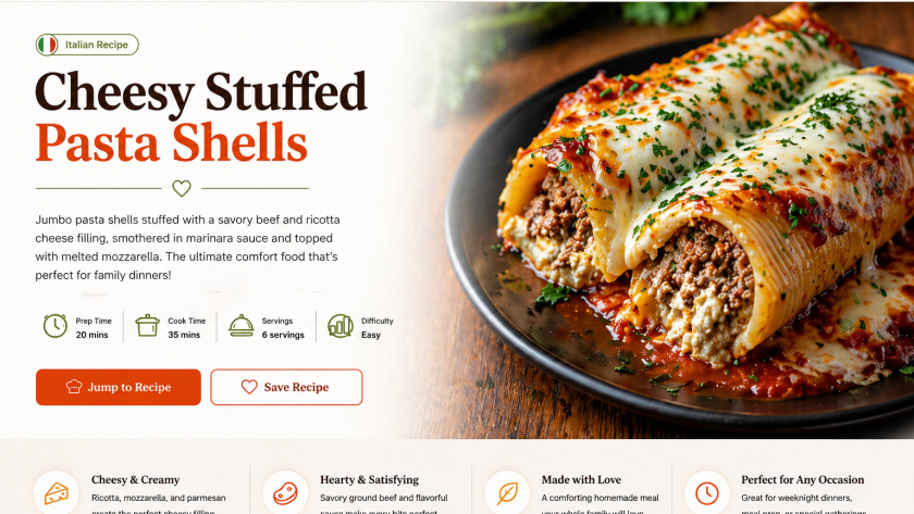 Cheesy Stuffed Pasdts Shells